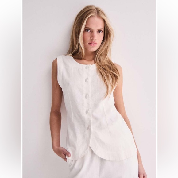 ICHI Tops - ICHI Linno Linen Blend Waistcoat Top